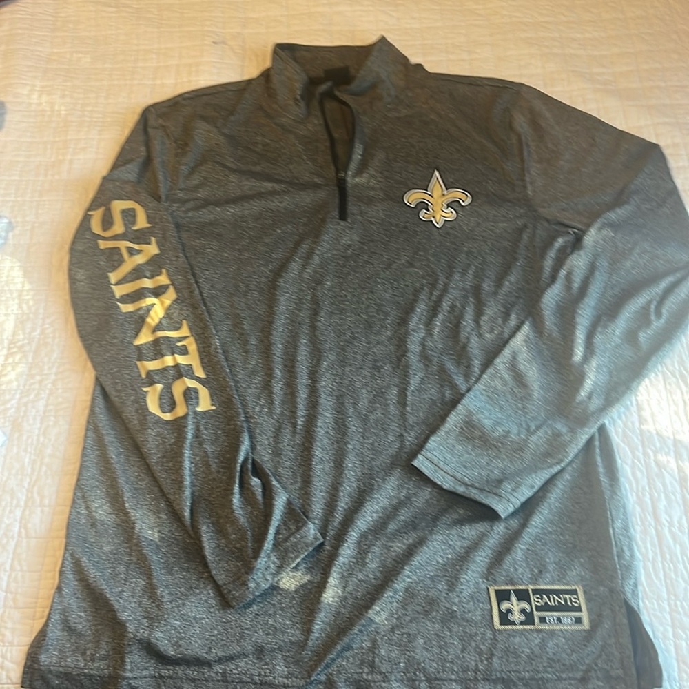 Men's small light weight new orleans saints quarter zip